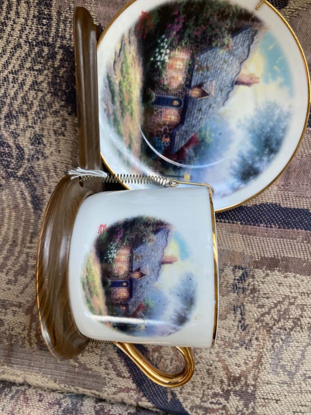 Thomas Kinkade Plate/Cup Set Vintage